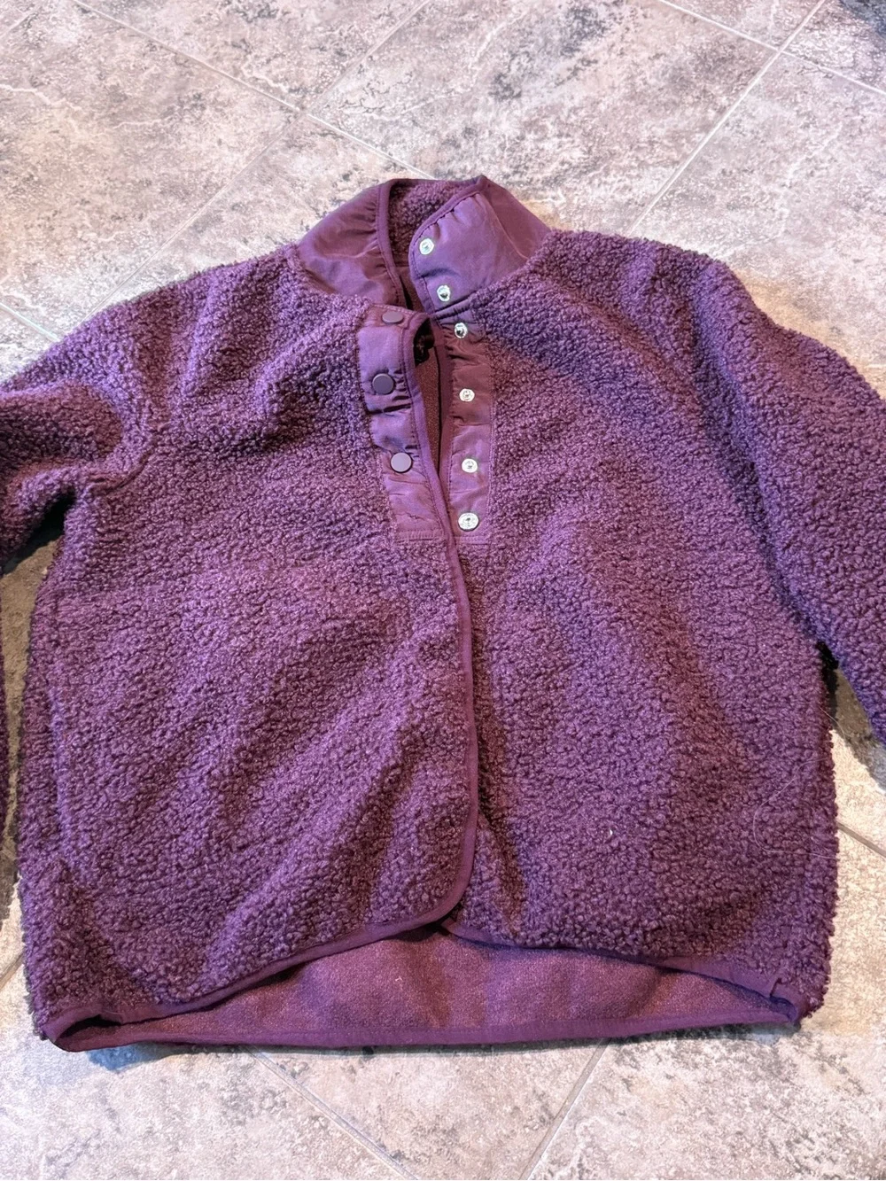 🧅Cozy Purple Sherpa Button-Up Jacket